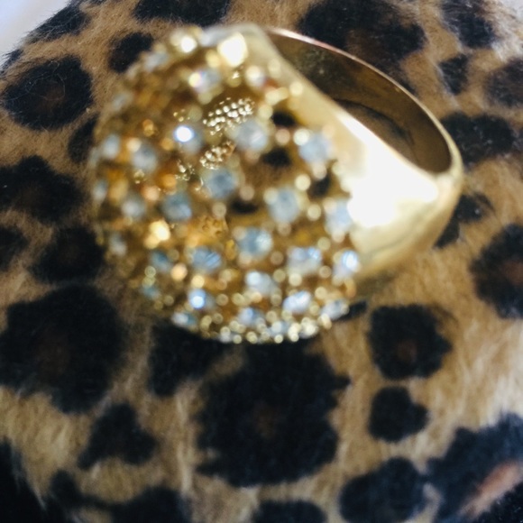 Fashion Ring, multiple stones,  gold tone, size 7 - Picture 3 of 4